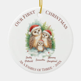 Enfeite de Natal - Primeiro Natal Família de 3
