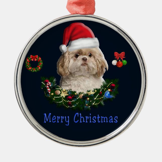 Enfeite de Natal Shitzu (Frente)