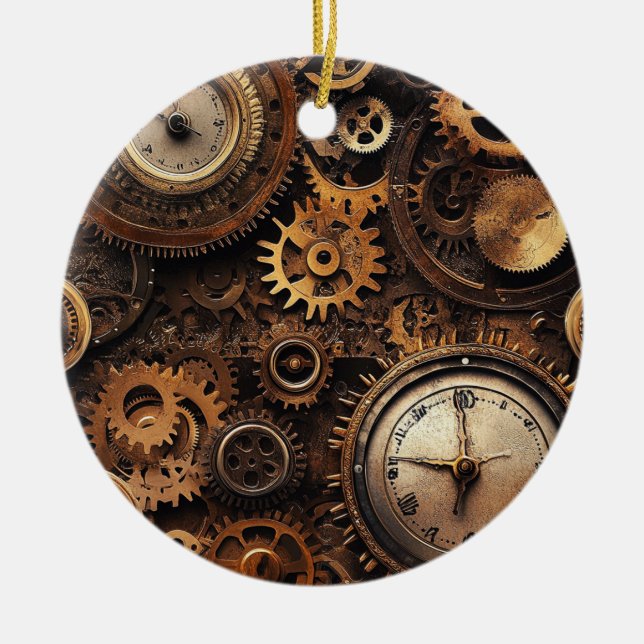 Enfeite de Natal Steampunk Vintage (Frente)