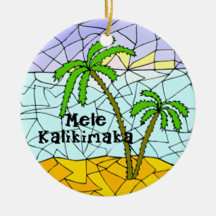 Enfeite de Natal Tropical de Palmeira Havaiano