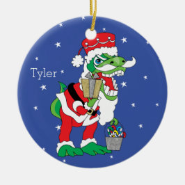 Enfeite de Natal TySantasaurus Rex Personalizado