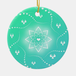 Enfeite de Natal Verde Bonito com Anjos Pequenos
