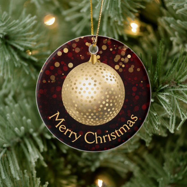 Enfeite de Natal Vermelho e Dourado & Bokeh (Árvore)