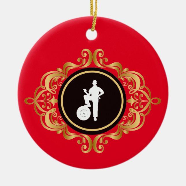 Enfeite de Natal Vitoriano do Dia dos Mecânicos (Frente)