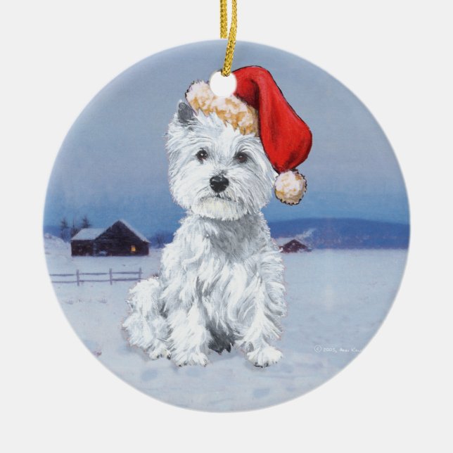 Enfeite de Natal Westies (Frente)
