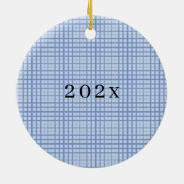 Enfeite de Natal Xadrez Azul