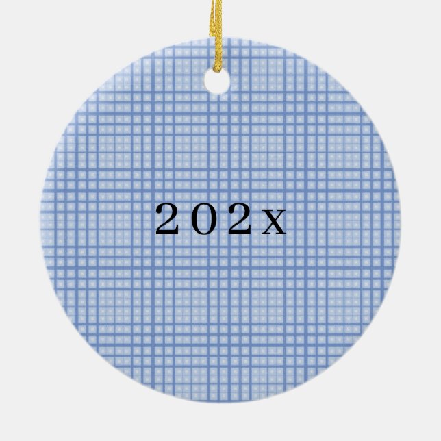 Enfeite de Natal Xadrez Azul (Traseira)