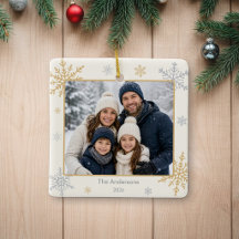 Enfeite de Neve de Foto Familiar Personalizado