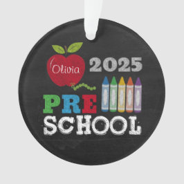 Enfeite de Nome de Quadro Negro Pré-Escolar 2025