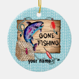 Enfeite de nome personalizado Gone Fishing