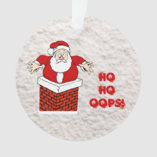 Enfeite de Papai Noel Preso na Chaminé Ho Ho Oops!