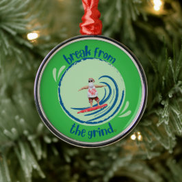 Enfeite de Papai Noel Surfista