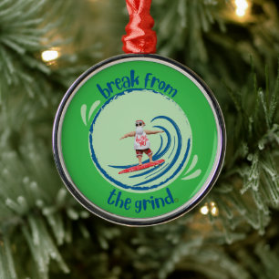 Enfeite de Papai Noel Surfista