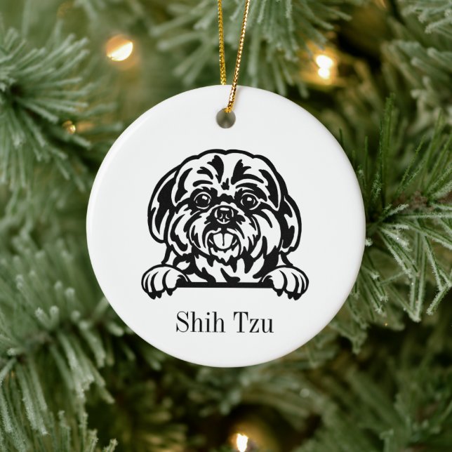 Enfeite de Pet Personalizado de cão Shih Tzu, Cu C (Árvore)