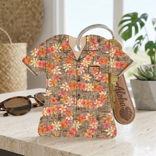 Enfeite de Presente Camisa Aloha Vintage Plumeria 