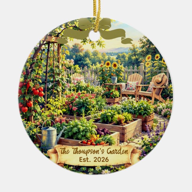 Enfeite de presente de jardim personalizado para a (Frente)