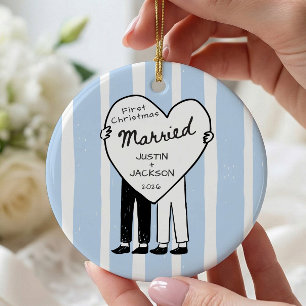 Enfeite de Primeiro Natal Casados Sr & Sr