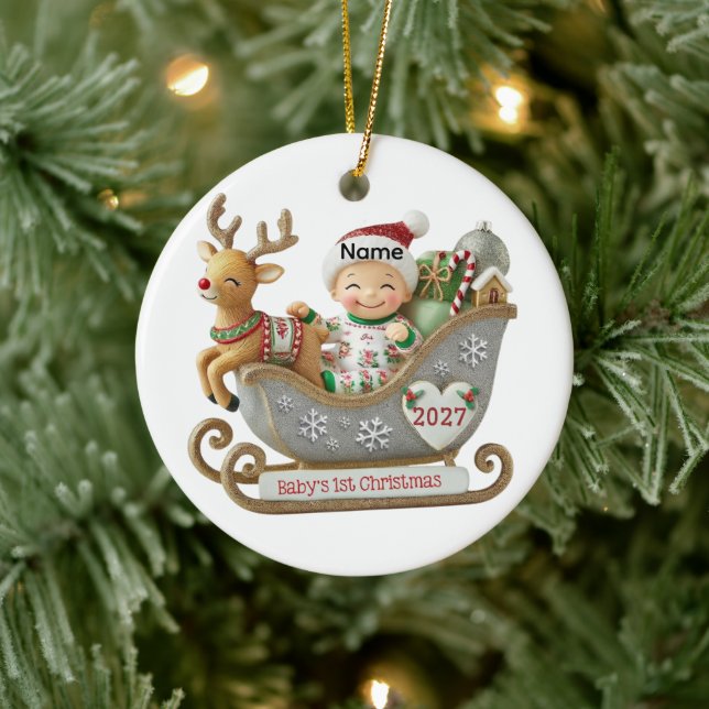 Enfeite de Primeiro Natal do Bebê (Árvore)