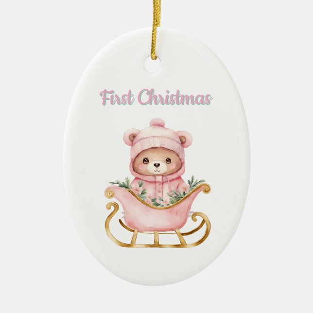 Enfeite de Primeiro Natal do Bebê (Frente)