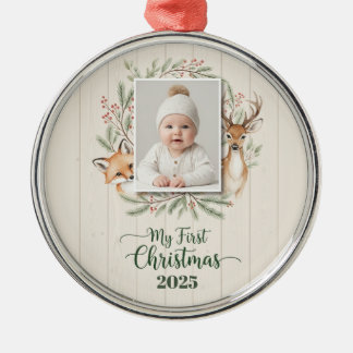 Enfeite de Primeiro Natal do Bebê da Floresta de M