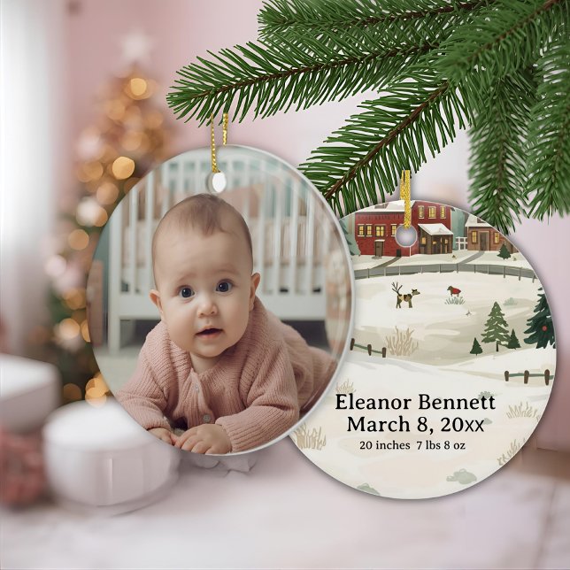 Enfeite de Primeiro Natal do Bebê – Personalizado (Criador carregado)