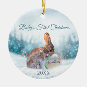 Enfeite de Primeiro Natal do Bunny Baby