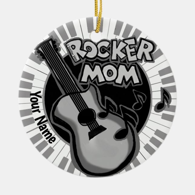 Enfeite de Rocker Mom (Frente)