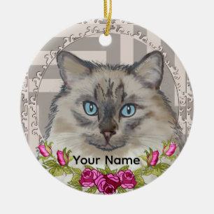 Enfeite de Rosas de Gato Ragdoll
