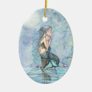 Enfeite de Sereia Mãe e Bebê