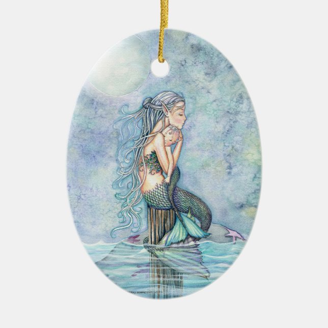 Enfeite de Sereia Mãe e Bebê (Frente)