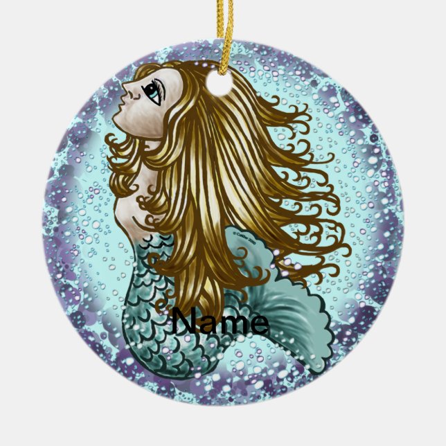Enfeite de Sereia Mística Bolhas (Frente)