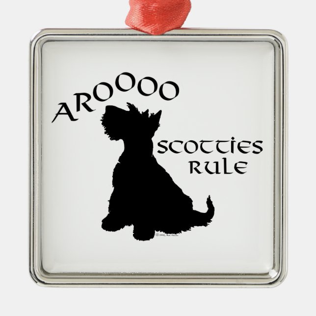 Enfeite de Silhueta de Cachorro Scottie (Frente)
