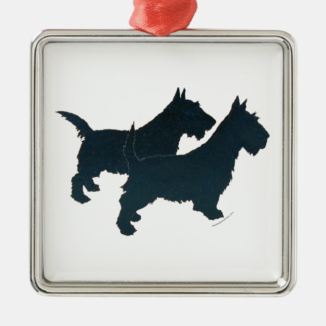Enfeite de Silhuetas de Cachorro Scottie (Frente)