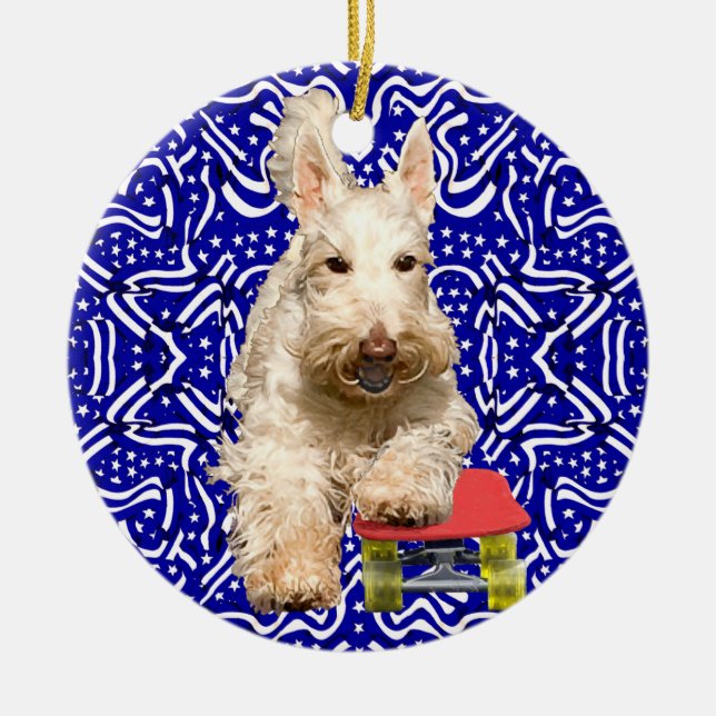 Enfeite de skate Wheaten Scottie (Frente)
