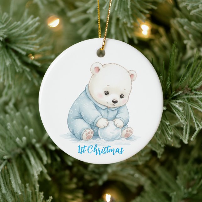 Enfeite de Urso Polar Fofo (Árvore)