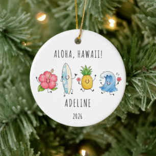 Enfeite de viagem personalizado Aloha Hawaii