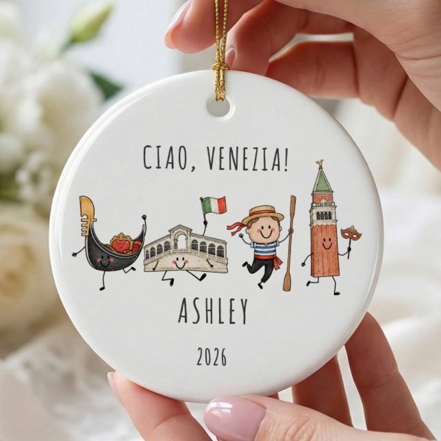 Enfeite de Viagem Personalizado Ciao Venezia (Criador carregado)