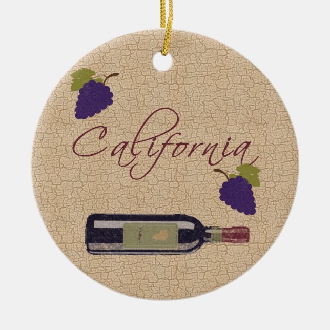 Enfeite de Vinho da Califórnia (Frente)
