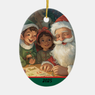 Enfeite do Papai Noel Fazendo uma Lista