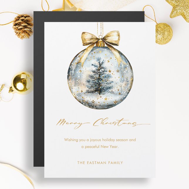 Enfeite Dourado de Natal com Rótulo de Feliz Natal (Criador carregado)