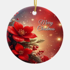 Enfeite Floral Vermelho de Natal