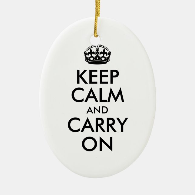 Enfeite Keep Calm and Carry On (Frente)