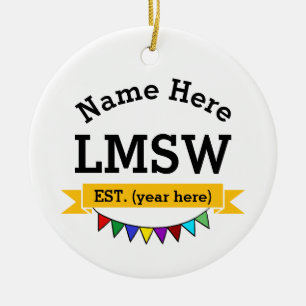 Enfeite LMSW Presente de Assistente Social Mestre