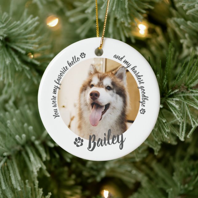 Enfeite Memorial de Foto Personalizado de Cachorro (Árvore)