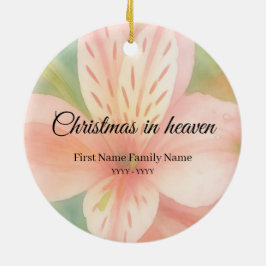 Enfeite memorial de Natal no céu lírio pastel