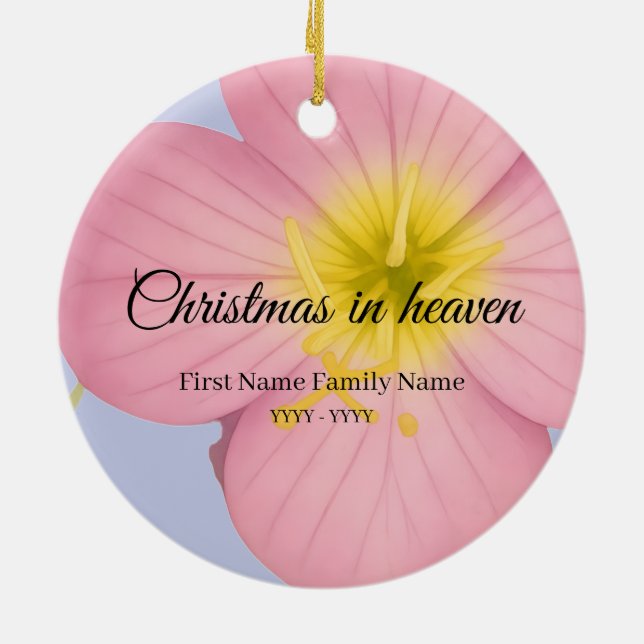 Enfeite memorial de Natal no céu prímula (Traseira)