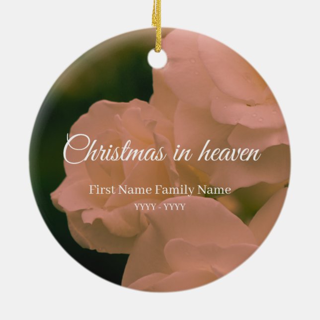 Enfeite memorial de Natal no céu rosa (Traseira)