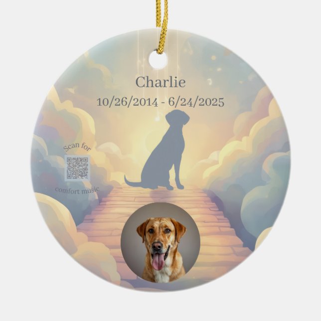 Enfeite Memorial Labrador Retriever Arco-íris (Frente)