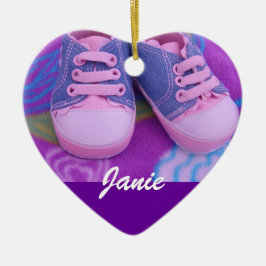 Enfeite Nome da Criança Presentes Sapatos Rosa