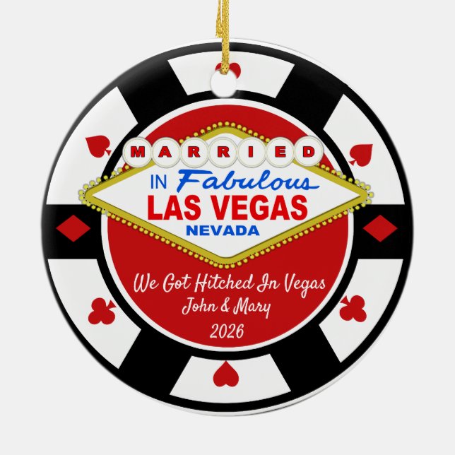 Enfeite Nós Casamos em Vegas 2026 (Traseira)
